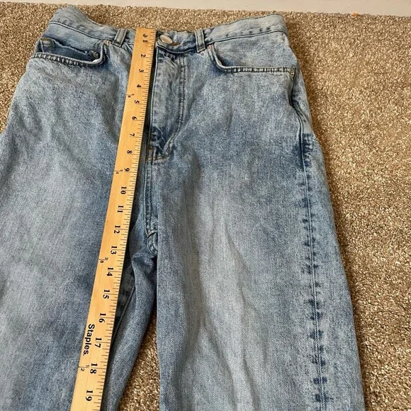 ASOS jeans high waist straight leg acid/stone washed denim pants SZ 26"X36" - Picture 5 of 8